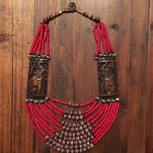 Ethnic Multi layered Elephant necklace